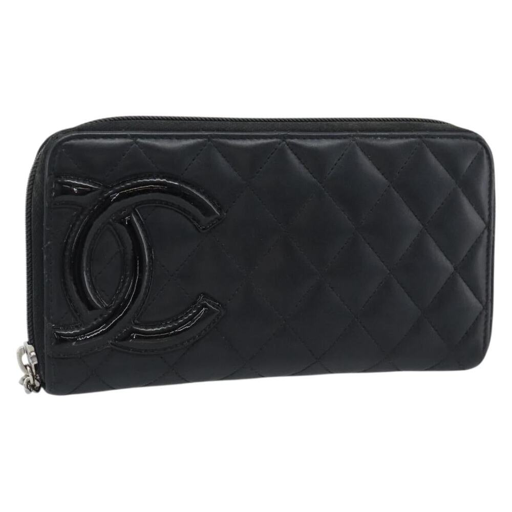 Chanel Matelasse Cambon Line Long Wallet Black